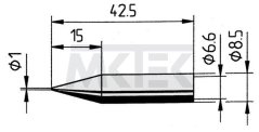 Spájkovací hrot, ERSA, rovný, ceruzkovitý tvar, ERSADUR-LF, 1.0 mm