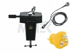 ESD držiak guľového kĺbu (upínací) disipatívny + zástrčka + uzemňovací vodič