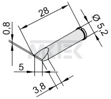 Spájkovací hrot ERSA pre i-Tool, rovný, v tvare sekáča, 5 mm