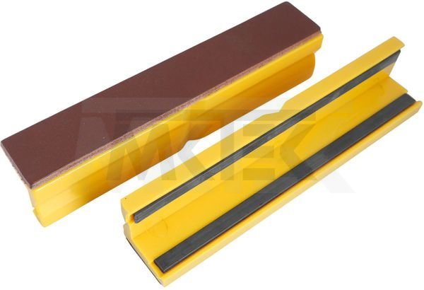 Ochranné čeľuste koža/plast, 150 mm, žlté, s magnetickým pásikom (pár)