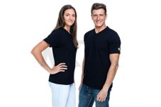 ESD tričko s výstrihom do V, čierne, SafeGuard PRO