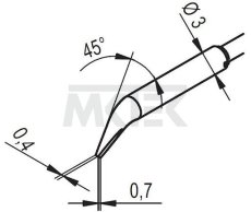 Sada odspájkovacích hrotov, v tvare sekáča, zahnuté, 0.7 mm