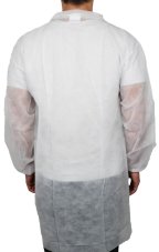 ESD Jednorazový plášť na suchý zips, biela, Safeguard