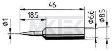 ERSADUR spájkovací hrot, 1.0 mm, 10 ks