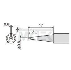 Spájkovací hrot GOOT PX-60RT-0.8D