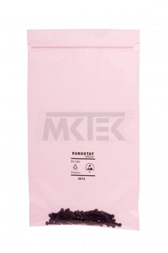 Ružové antistatické uzatvárateľné sáčky 80x230mm 50um ZIP