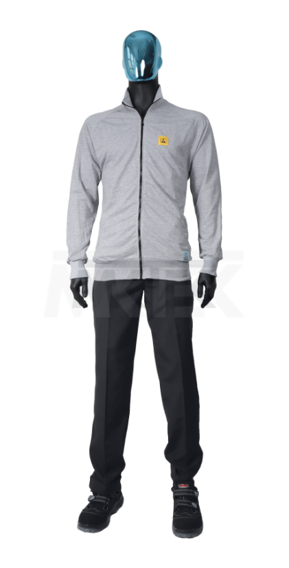 ESD mikina CAL-H, dlhý zips, stojatý golier
