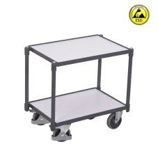 ESD antistatický policový vozík VARIOFIT na EURO prepravky, 605 x 410 mm, 250 kg