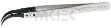 Pinzeta s vymeniteľnými špičkami zo sklenených vlákien, jemná, zahnutá, 130 mm