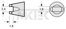 SMT04 Spájkovací hrot, chip, 1.8 mm
