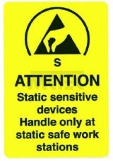 ESD Samolepiace výstražné štítky 40x60mm EN