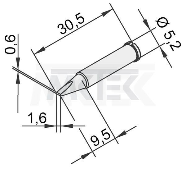 Spájkovací hrot ERSA pre i-Tool, rovný, v tvare sekáča, 1.6 mm
