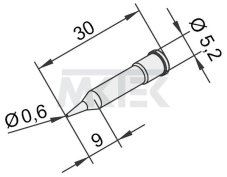 ERSADUR spájkovací hrot, 0.6 mm, 10 ks