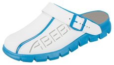 ESD pracovný clog Dynamic 7312 OB, bielo-modrý s potlačou