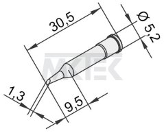 Spájkovací hrot ERSA pre i-Tool, rovný, skosená špička, 1.3 mm