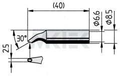 ERSA spájkovací hrot SolderWell s jamkou, zahnutý, 2.5 mm