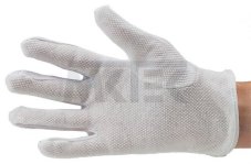 ESD Polyesterové rukavice s PVC bodkami na dlani