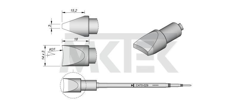 Spájkovací hrot JBC C470-029