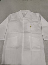 ESD jednorázový plášť SMS biely