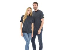ESD Tričko s okrúhlym výstrihom, tmavosivá, Safeguard – Veľkosť: 5XL, hmotnosť látky 150g/m2