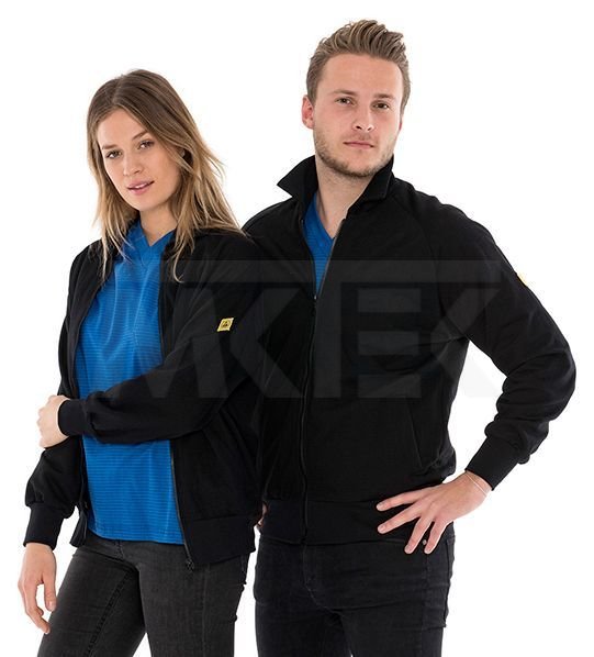 ESD mikina na zips, čierna