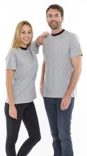 ESD Tričko single jersey s okrúhlym výstrihom, svetlosivá, Safeguard – Veľkosť: 4XL