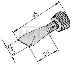 Spájkovací hrot ERSA pre i-Tool, rovný, kužeľovitý, v tvare sekáča, 12 mm