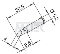 Spájkovací hrot ERSA pre i-Tool, rovný, skosená špička, 4 mm