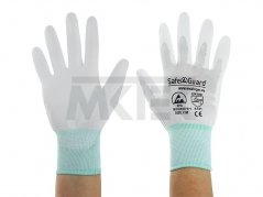 ESD rukavice JNW-302 s potiahnutými dlaňami, biele