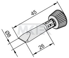 Spájkovací hrot ERSA pre i-Tool, rovný, kužeľovitý, v tvare sekáča, 8 mm
