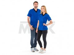 ESD tričko s výstrihom do V, kráľovská modrá, čierny golier, SafeGuard