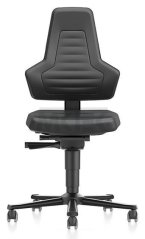 ESD stolička NEXXIT 2, imitácia kože, čierna, bez rukovätí