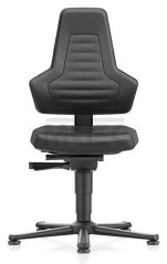 ESD stolička NEXXIT 1, imitácia kože, čierna, bez rukovätí
