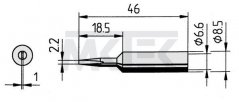 ERSADUR spájkovací hrot, 2.2 mm, 10 ks