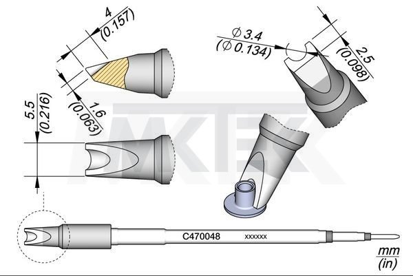 JBC spájkovací hrot série C470, priemer 3.4 mm