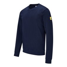 ESD Mikina s výstrihom do V, tmavomodrá, Safeguard SafeComfort