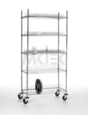 ESD vozík so stojanom na SMD kotúče, 5 políc