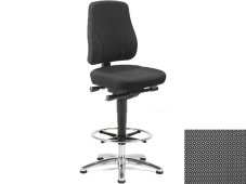 ESD Stolička COMFORT PLUS SUPERTEC vysoká, sivá, s kruhom na nohy, klzáky