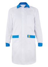 ESD dvojfarebný laboratórny plášť, krátky
