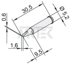 Spájkovací hrot ERSA pre i-Tool, rovný, v tvare sekáča, 1.6 mm