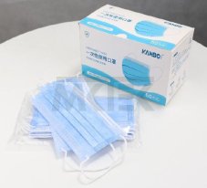 Jednorázové ochranné rúška, 3 vrstvy, modré, 50ks