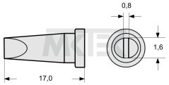 LTR A Spájkovací hrot 1.6 x 0.8 mm