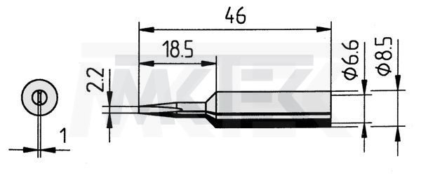 ERSADUR spájkovací hrot, 2.2 mm, 10 ks
