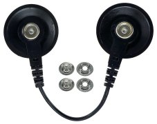 ESD uzemňovací kábel 1 MOhm 2x patentka 10 mm samica čierny dĺžka 1,8 m SafeGuard