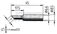 Spájkovací hrot ERSA, rovný, PLCC blade, 1.5 mm