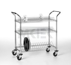 ESD vozík so stojanom na SMD kotúče, 3 police