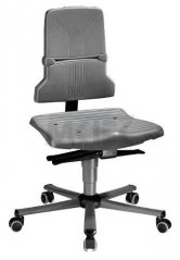 ESD stolička Sintec 2 s nastaviteľným sklonom sedadla, trvalo vodivá, čadičovo sivá