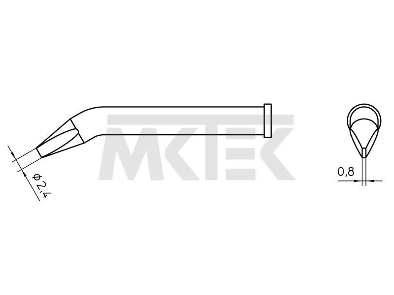 XT BX 30° Spájkovací hrot 2,4 x 0,8 mm