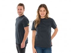 ESD tričko s okrúhlym výstrihom a náprsným vreckom, sivé, SafeGuard PRO