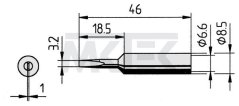 Spájkovací hrot ERSADUR, 3.2 mm, 10 ks